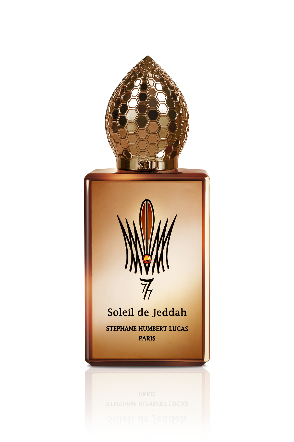 Flacon 50 ml de Soleil de Jeddah Afterglow, extrait de parfum ambré résineux et boisé de Stéphane Humbert Lucas, parfumerie Rivora à Nancy