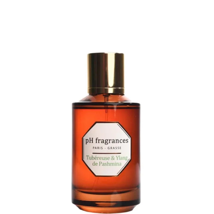 Flacon de Tubéreuse & Ylang de Pashmina, eau de parfum florale orientale de pH fragrances, parfumerie Rivora à Nancy