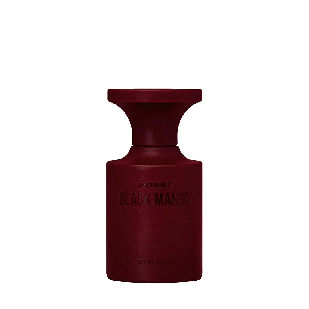 Flacon 50 ml de Black Mango, extrait de parfum fruité boisé à l'oud de Born To Stand Out, parfumerie Rivora à Nancy