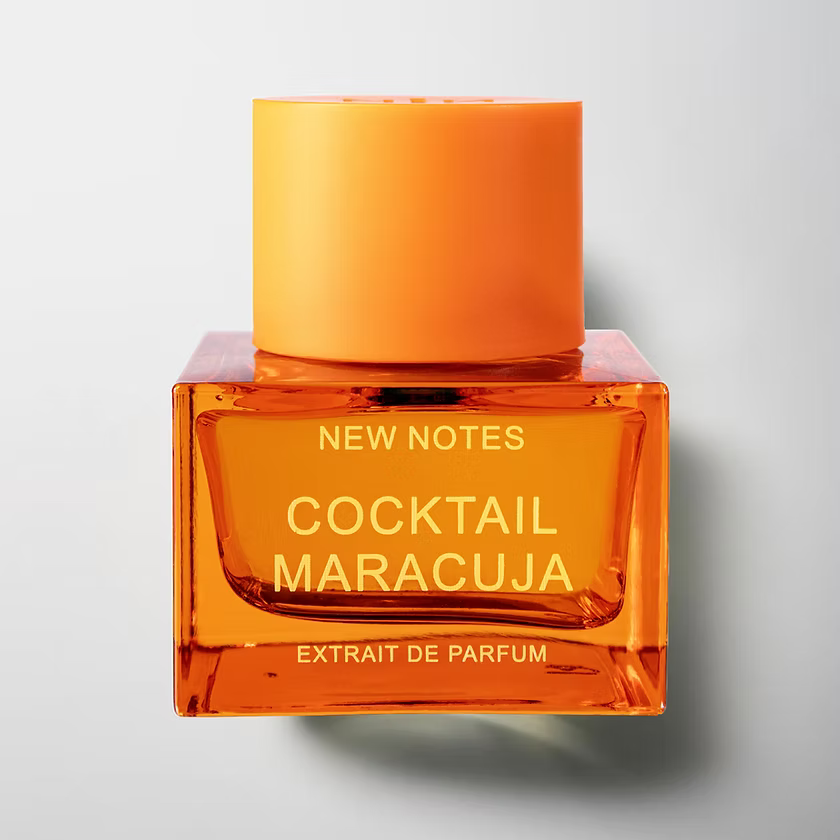 Flacon 50 ml de Cocktail Maracuja, extrait de parfum fruité gourmand au fruit de la passion de New Notes, parfumerie Rivora à Nancy