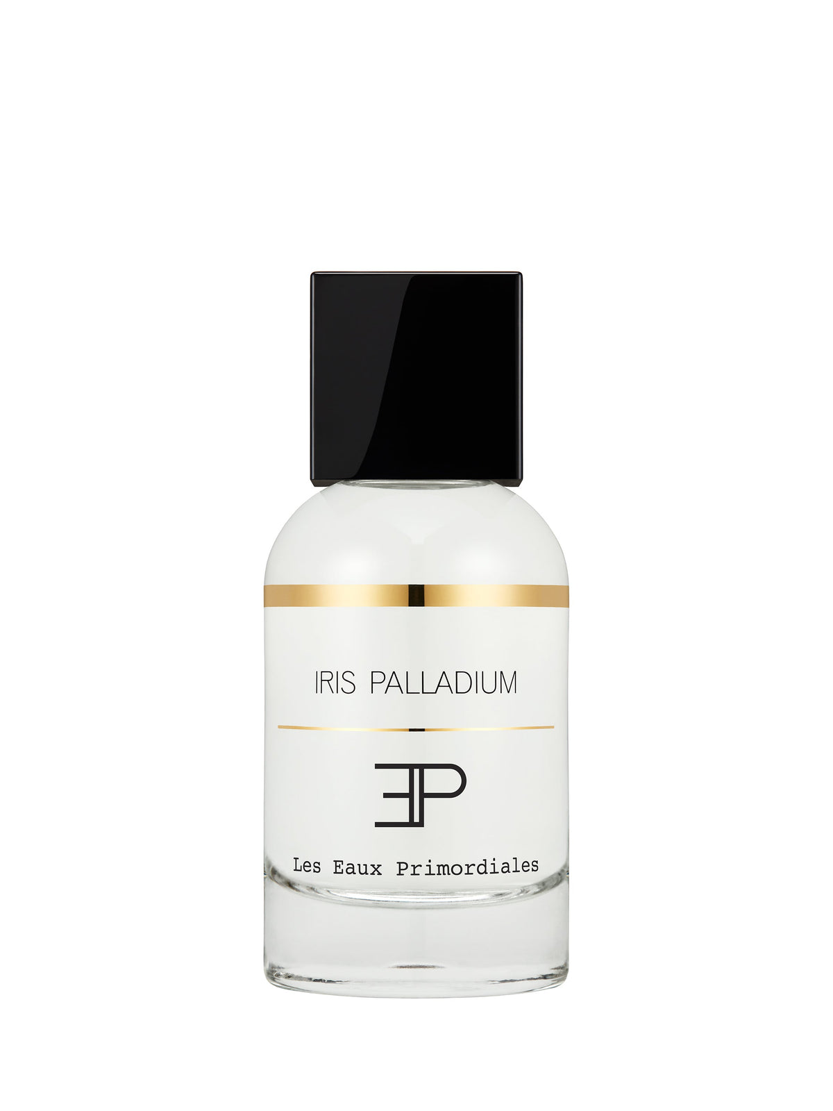Flacon 50 ml d'Iris Palladium, eau de parfum poudrée boisée à l'iris de Les Eaux Primordiales, parfumerie Rivora à Nancy