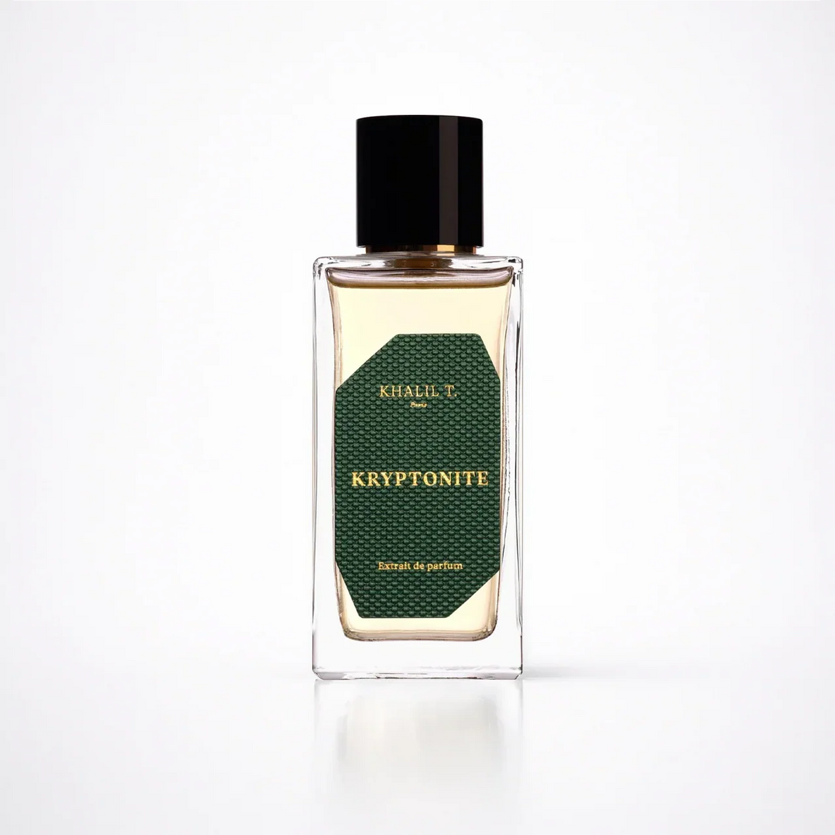 Flacon 100 ml de Kryptonite, extrait de parfum poudré boisé et amandé de Khalil T., parfumerie Rivora à Nancy