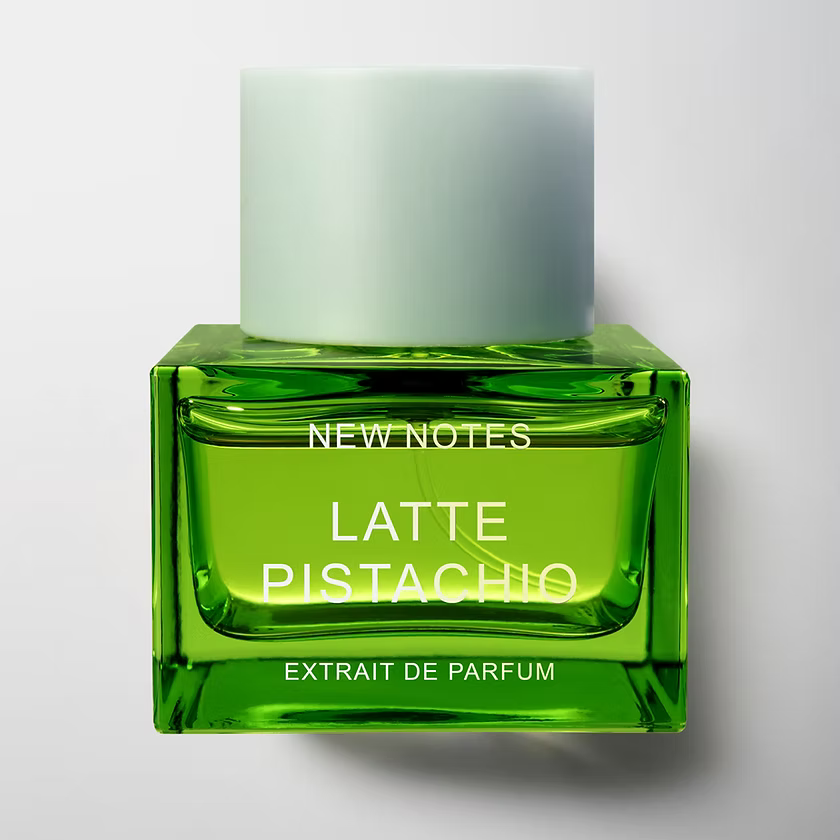 Flacon 50 ml de Latte Pistachio, extrait de parfum gourmand boisé à la pistache de New Notes, parfumerie Rivora à Nancy
