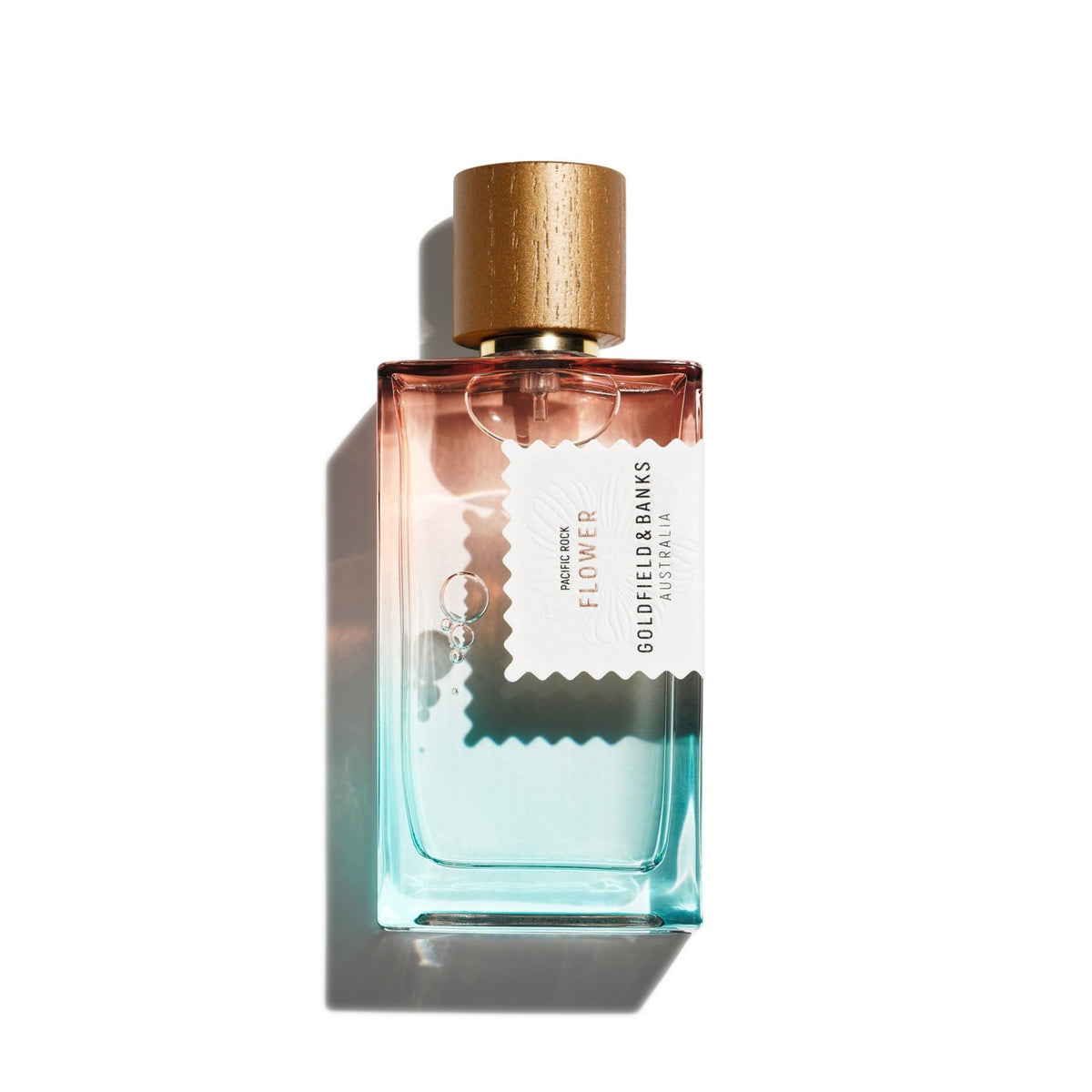 Flacon 100 ml de Pacific Rock Flower, eau de parfum florale marine et lactée de Goldfield & Banks, parfumerie Rivora à Nancy