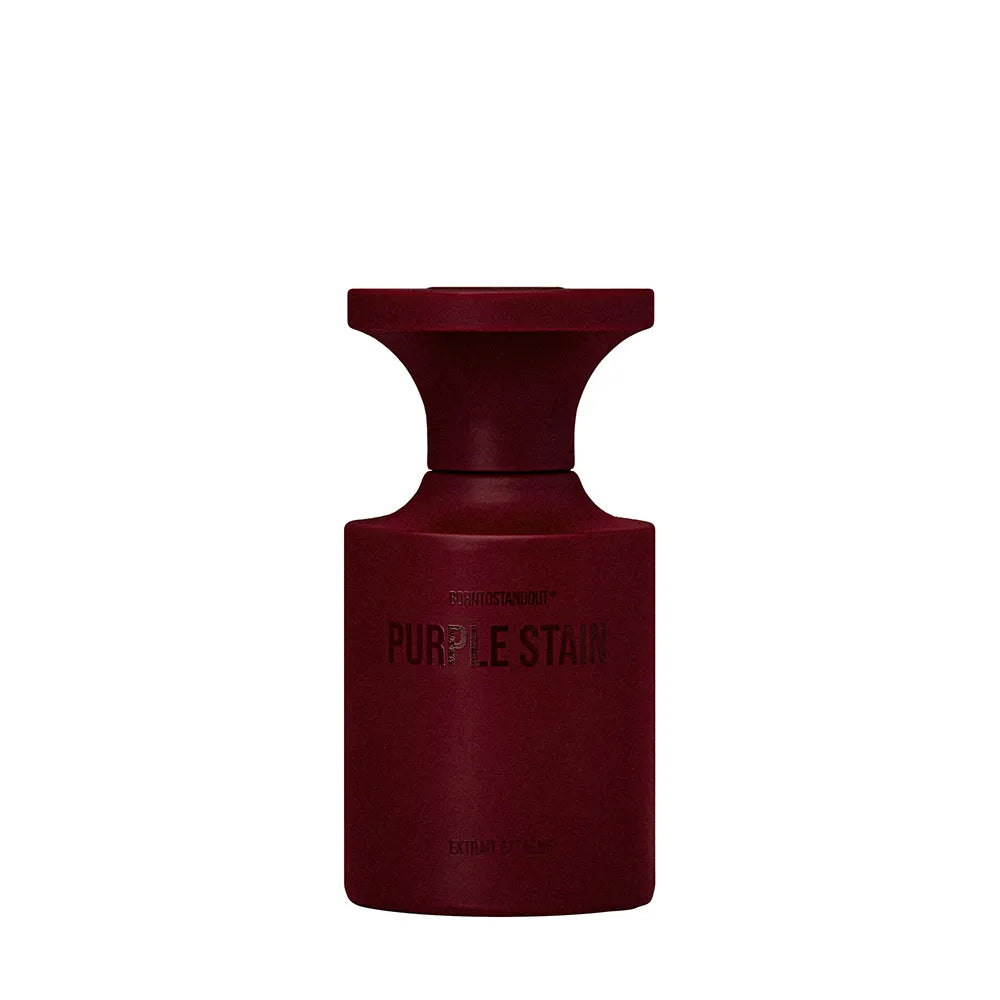 Flacon 50 ml de Purple Stain, extrait de parfum ambré boisé de Born To Stand Out, parfumerie Rivora à Nancy