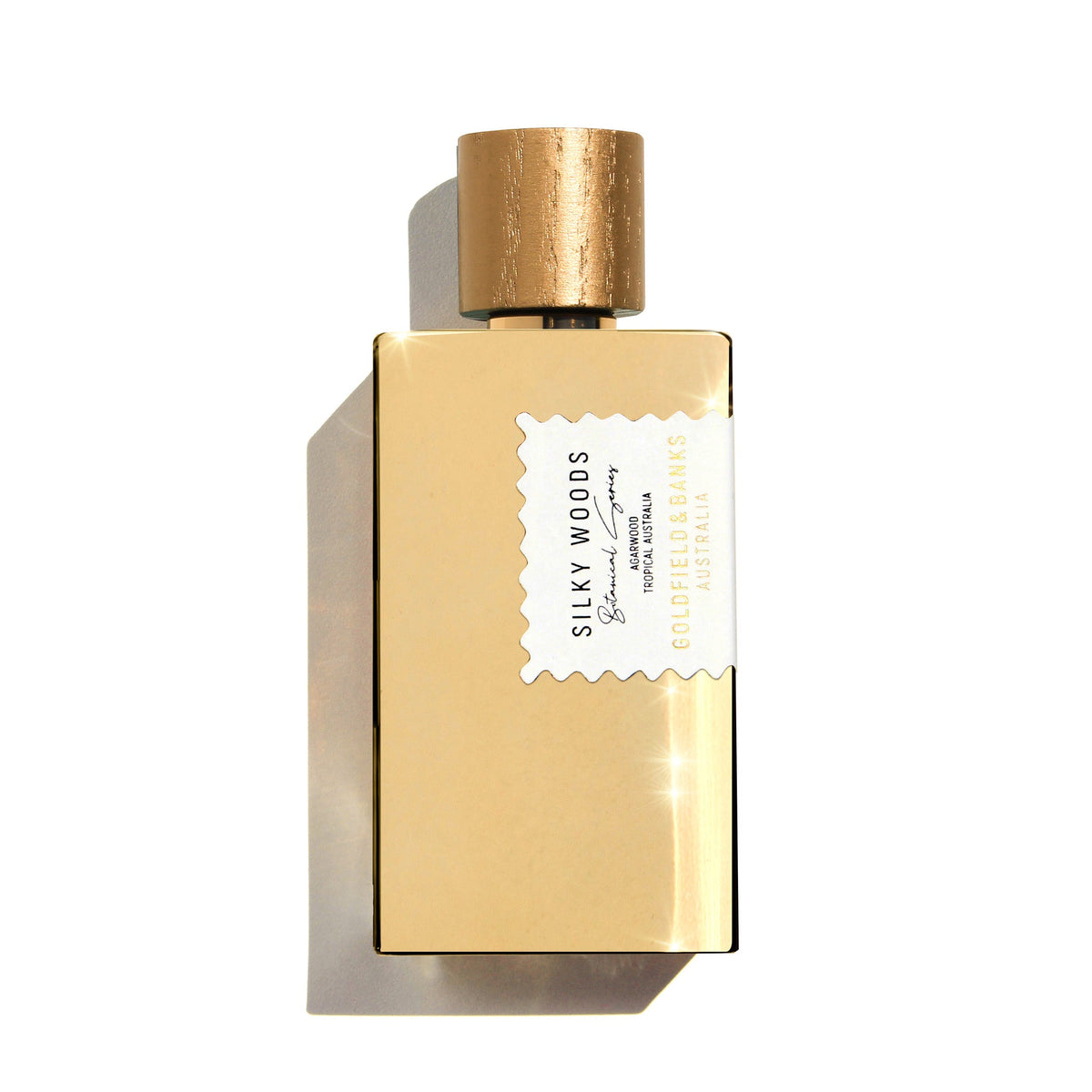 Flacon 100 ml de Silky Woods, eau de parfum orientale boisée à l'oud de Goldfield & Banks, parfumerie Rivora à Nancy