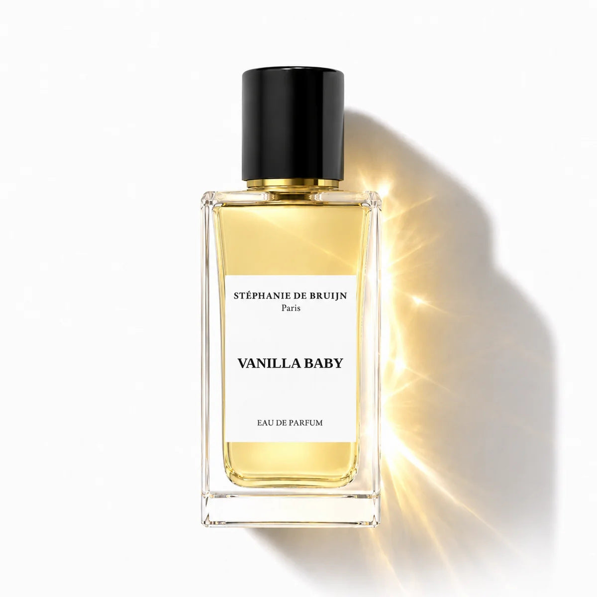 Flacon 100 ml de Vanilla Baby, eau de parfum gourmande épicée et ambrée de Stéphanie de Bruijn, parfumerie Rivora à Nancy
