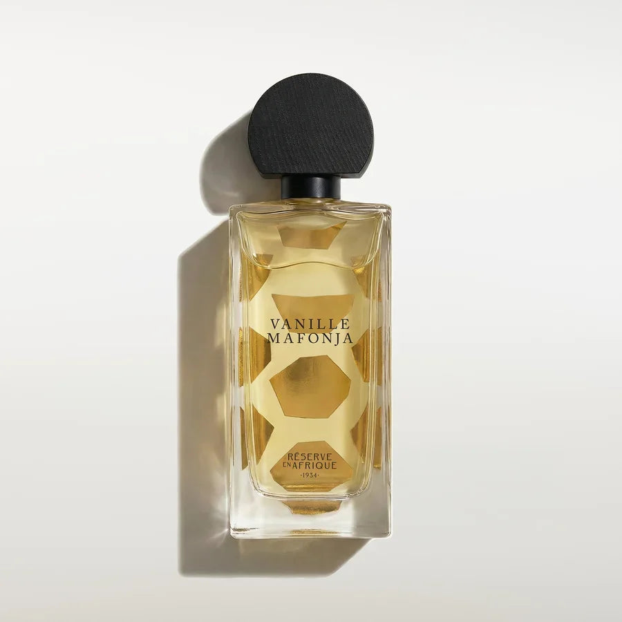 Flacon de Vanille Mafonja, eau de parfum ambrée gourmande à la vanille de Réserve en Afrique, parfumerie Rivora à Nancy